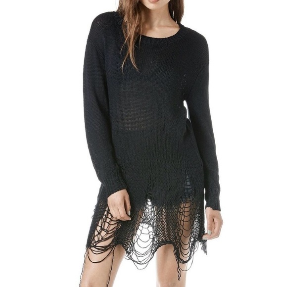 [SOLD] UNIF Black Loose Strings Sweater Dress Size M - Picture 2 of 7